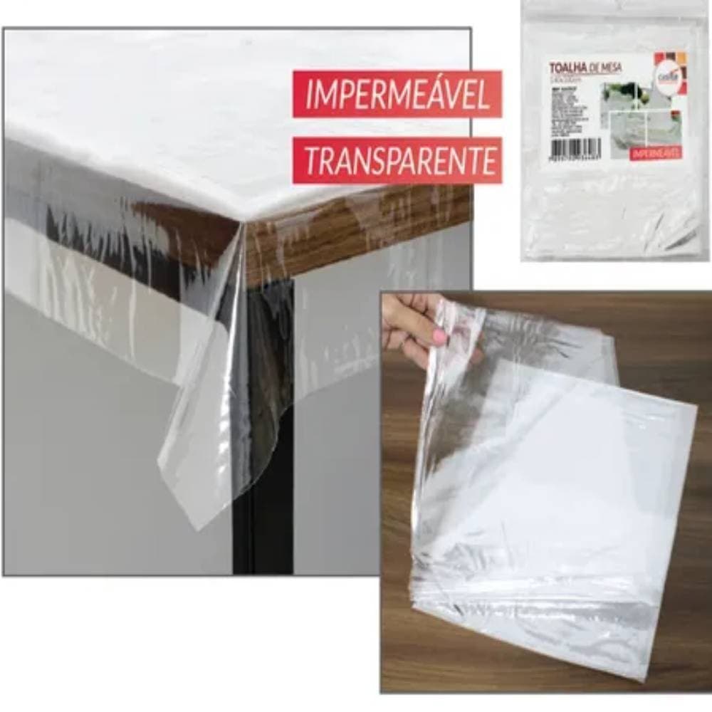 Toalha Mesa 160cm x 140cm Transparente Aprova dágua Impermeável