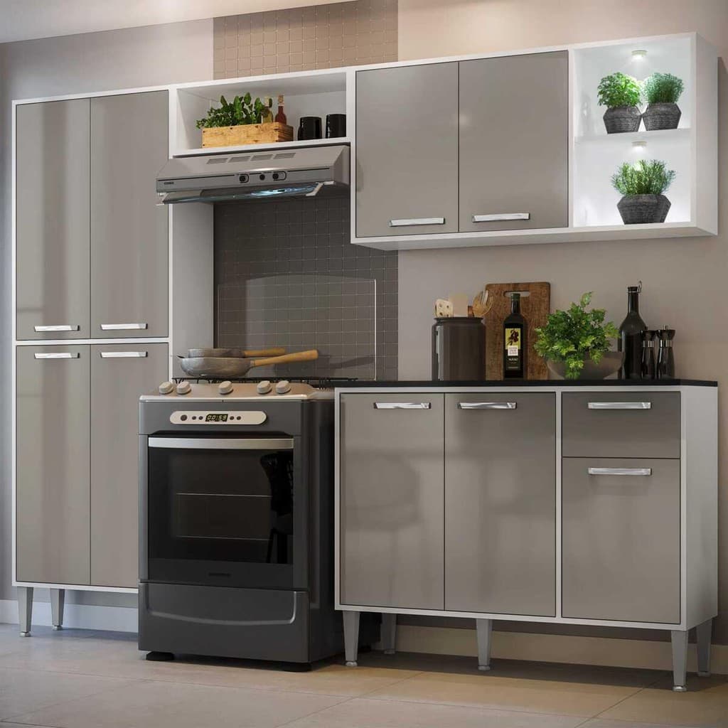 Armário de Cozinha Compacta + Led FL3414 Multimóveis