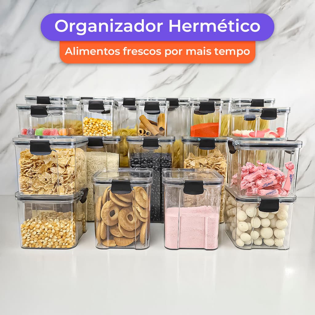 Crie Seu Kit de Potes Hermético para Mantimentos e Organizador de Cozinha Dispensa Armário Livre BPA