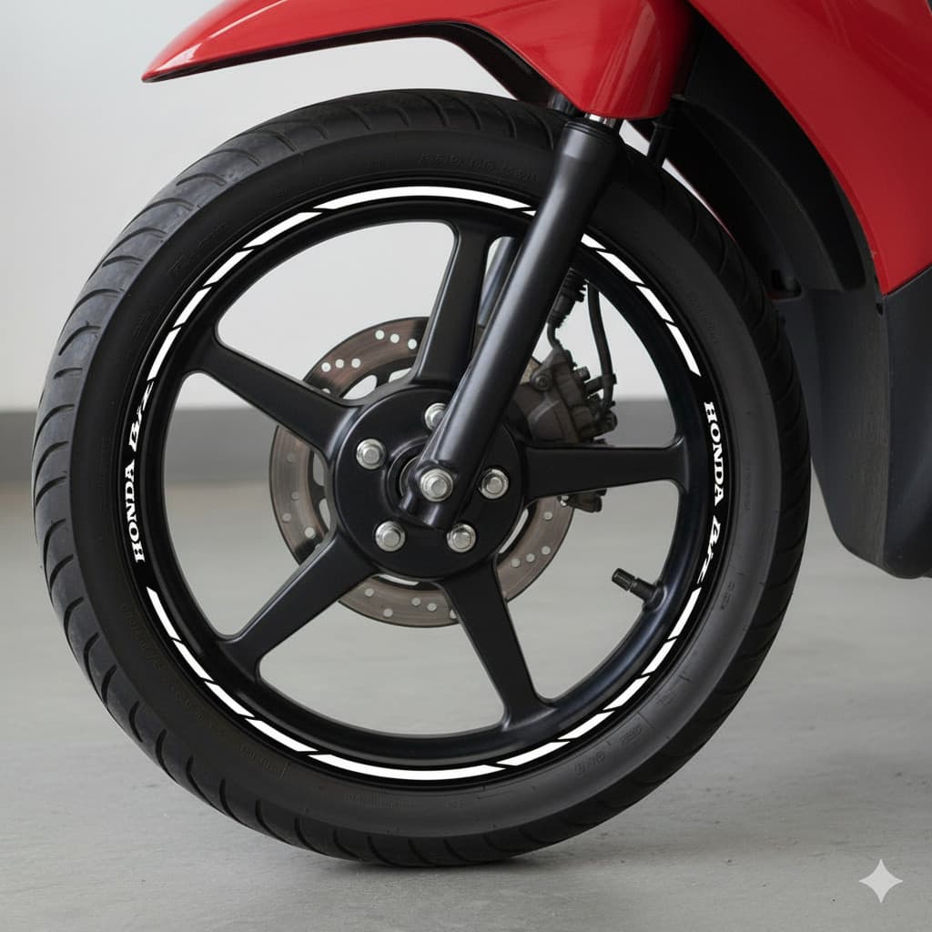 Kit 4 Adesivo Friso Roda Honda Biz 2 Lados Branco Personalizado