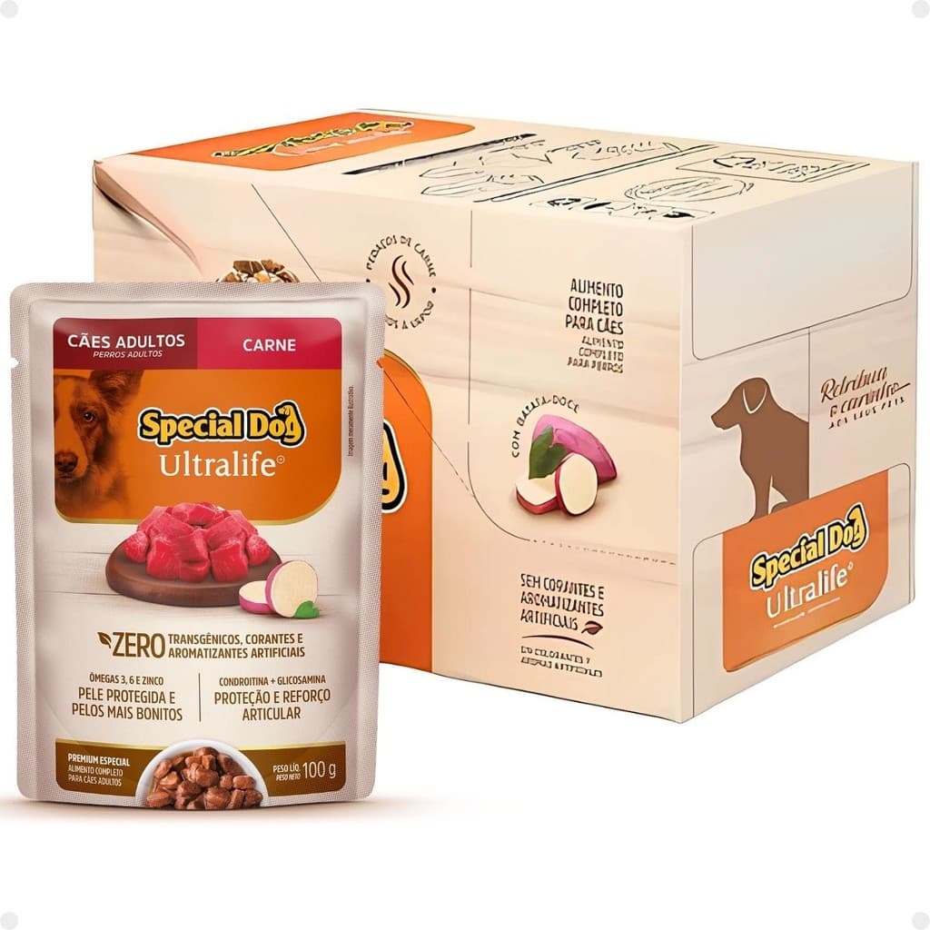 Sachê Special Dog Cães Adultos Sabor Carne - Caixa 12un
