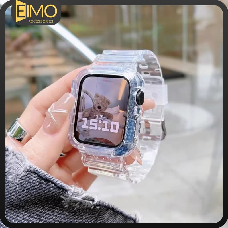 Pulseira De Capinha Capa Case Transparente TPU Para Apple Watch Série 11 10 9 8 7 6 5 SE 3 Iwatch 46mm 45 41 42 40 44mm