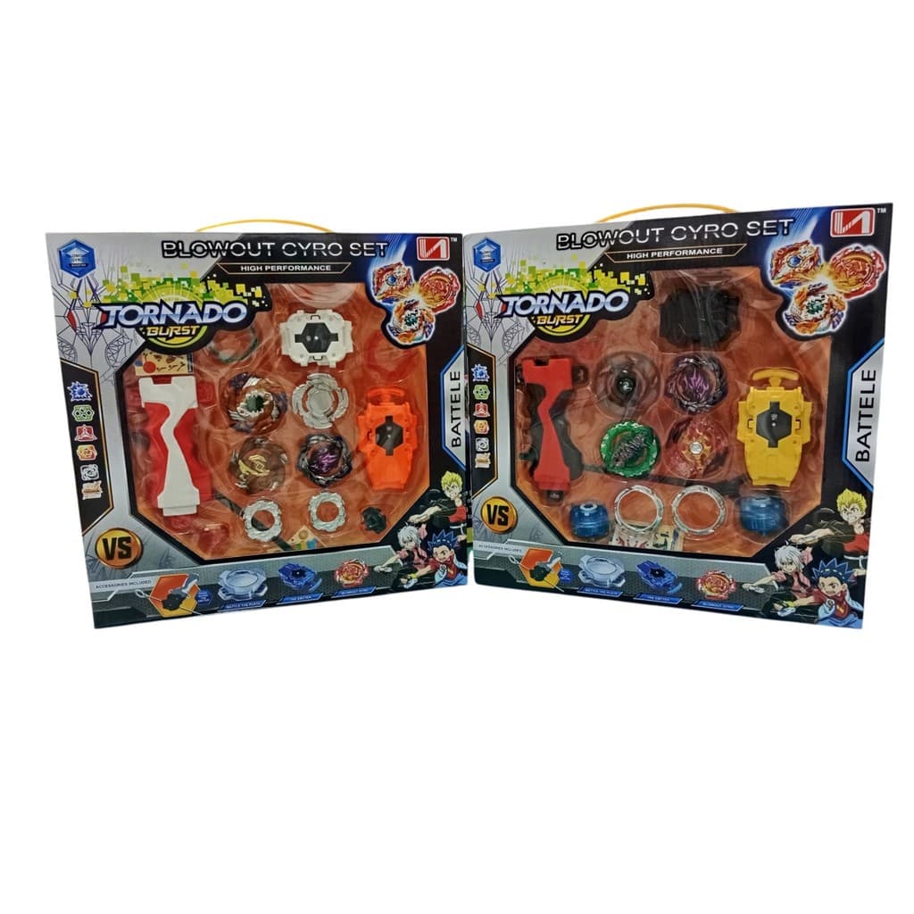 Brinquedo Arena Com 2 Giroblade  Blowout Gyro 2 Lançador 2troca 1 Grip
