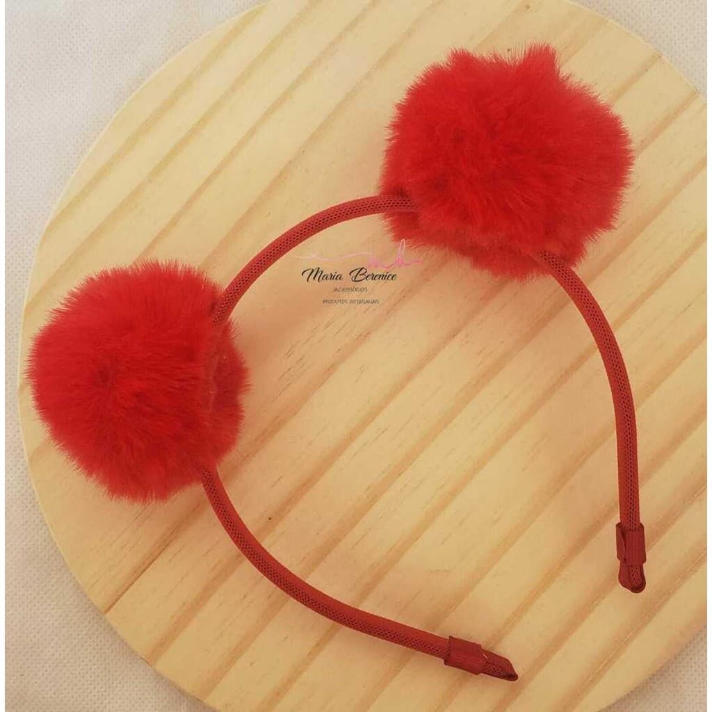 TIARA INFANTIL POMPOM DIVERSAS CORES