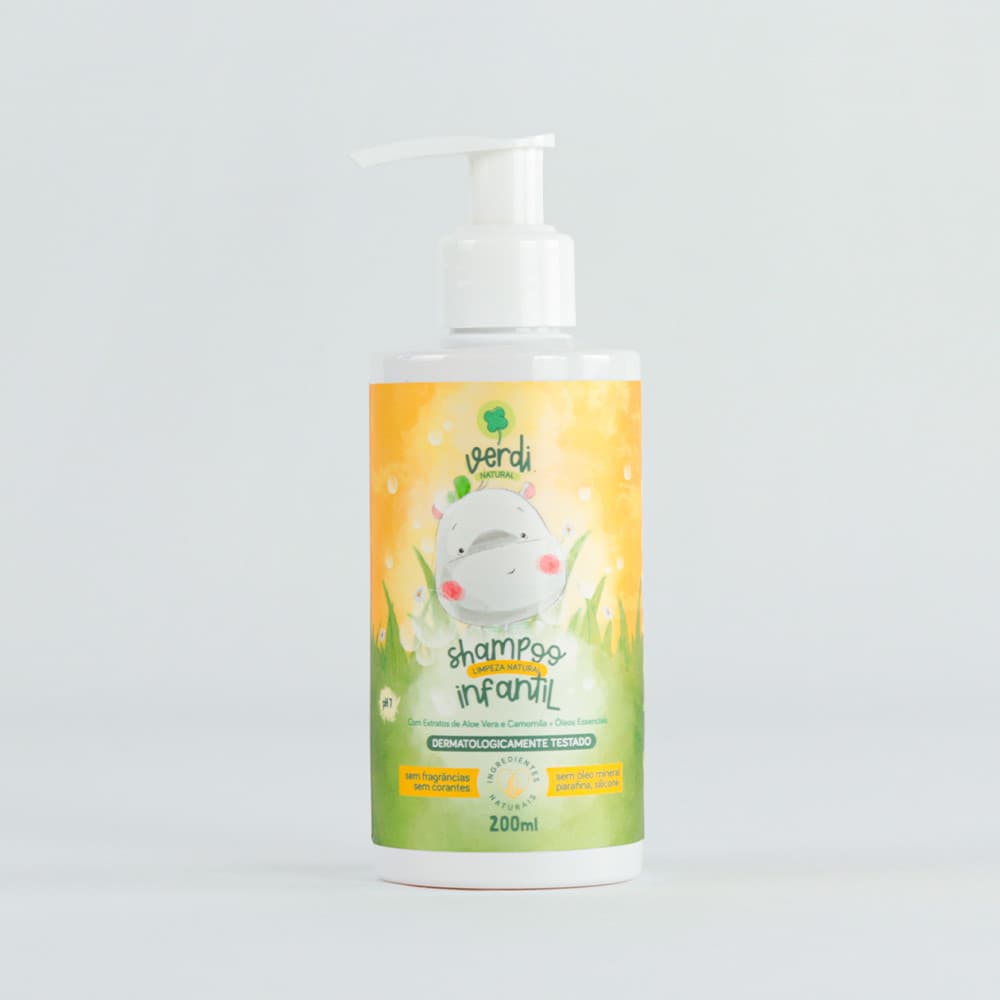 Shampoo Infantil Natural (Aloe Vera e Camomila) - VERDI