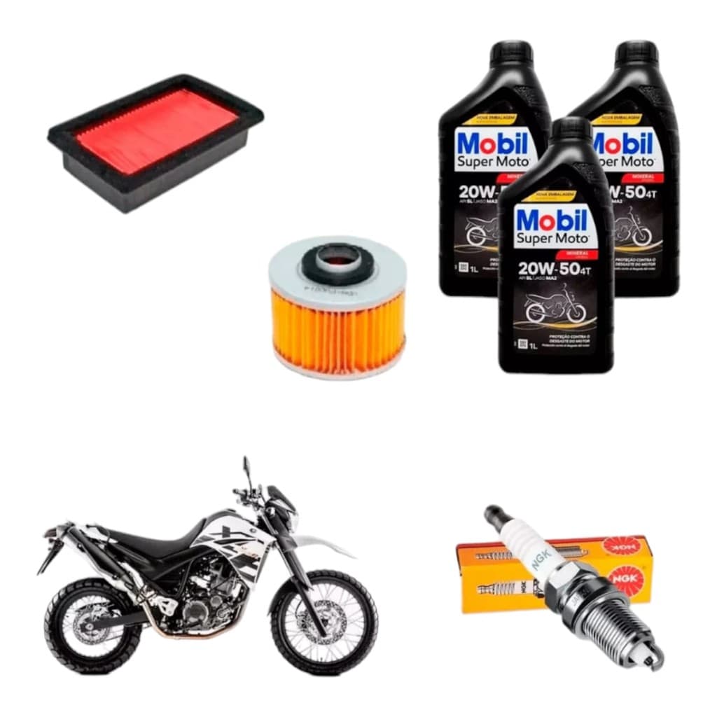 Kit Troca Oleo Oleo Mobil 20w50 Filro Oleo Filtro Ar Vela Ngk Yamaha Xt 660