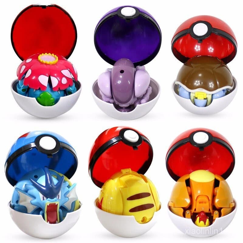 Brinquedo de deformação de Pokébola Pokémon, modelo de Pokémon de bolso, Pikachu, Jenny, Tartaruga, Mewtwo, brinquedo de