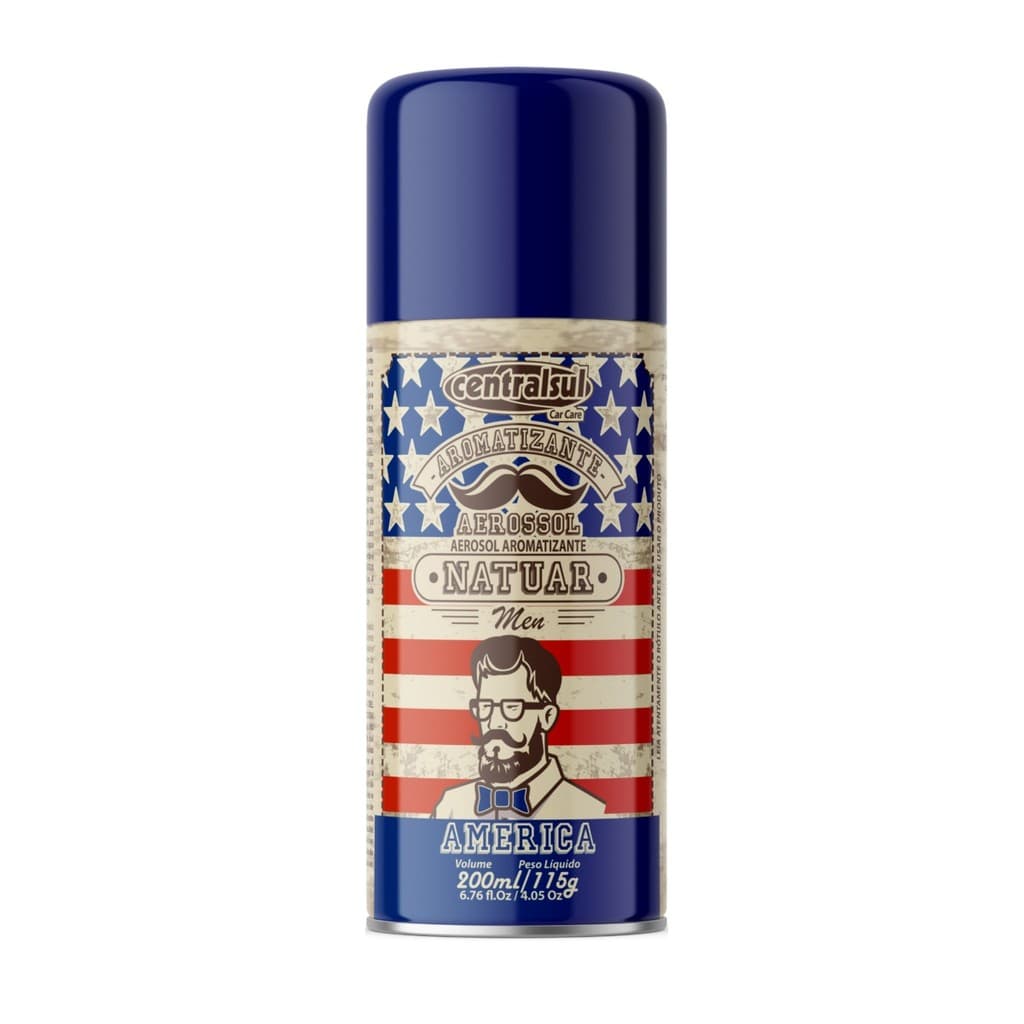 Aromatizante Aerossol Men America 200ML Centralsul Cheirinho Automotivo 1 Unidade
