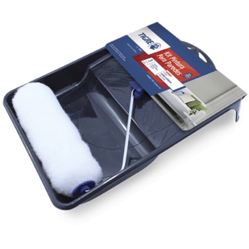 Kit Pintura Para Parede 3 Pçs Tigre Rolo De Pintura Para Parede 23cm Suporte Bandeija Kit De Pintura