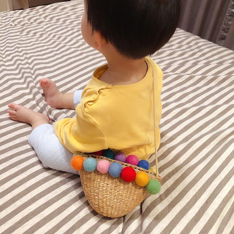 Japonês artesanal ins beira-mar férias praia saco do bebê Mini saco de palha feminino tailândia viagem mensageiro saco d