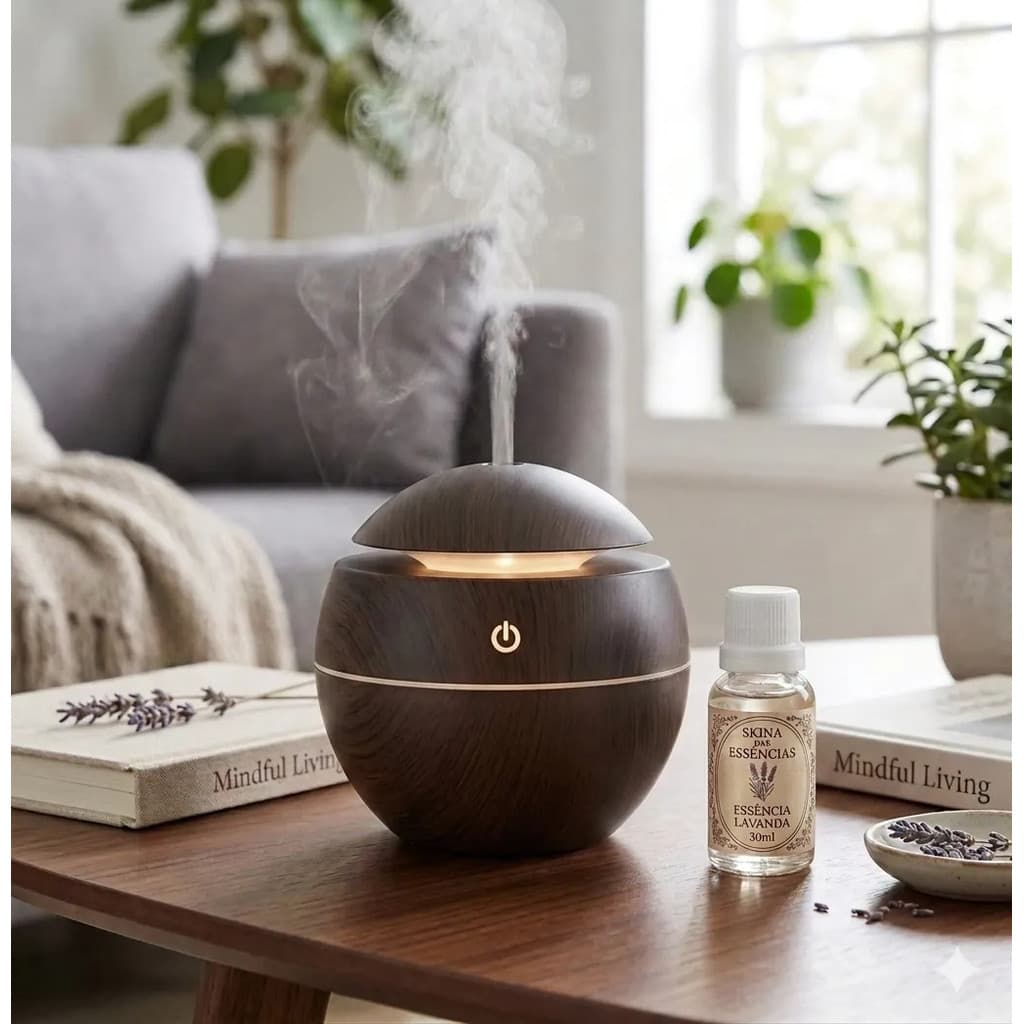 Umidificador Art Essence Difusor Usb Led + Frasco Aromatico