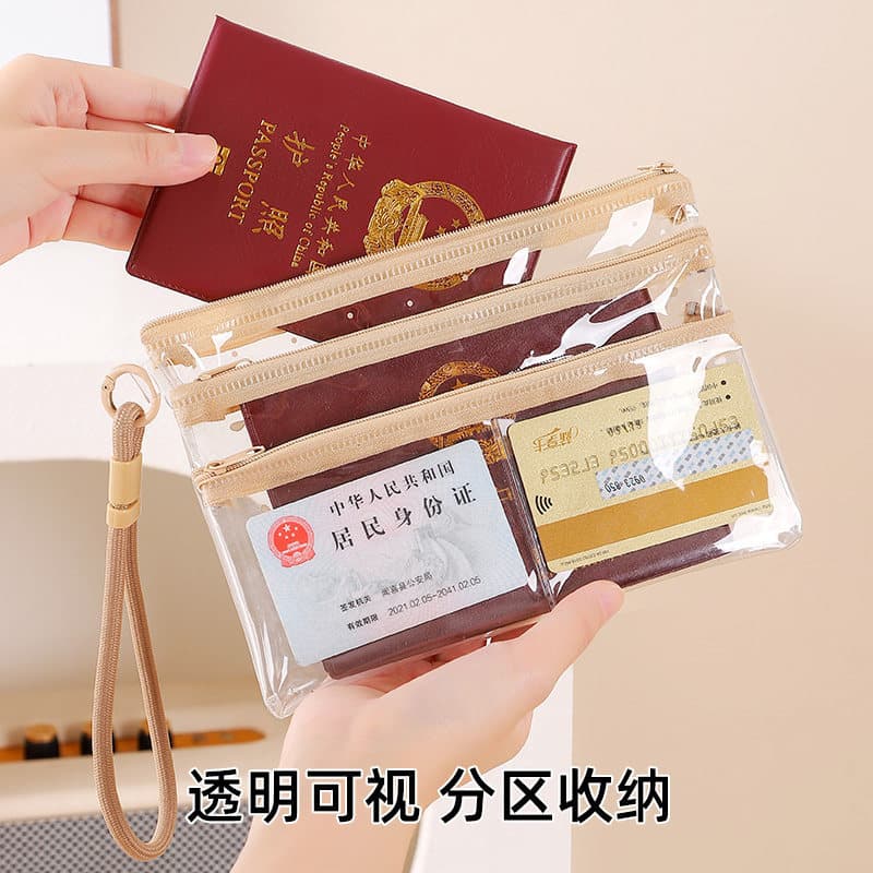 Bolsa de armazenamento de passaporte Porta-cartões multifuncional para documentos Cartão de embarque Bolsa de armazename