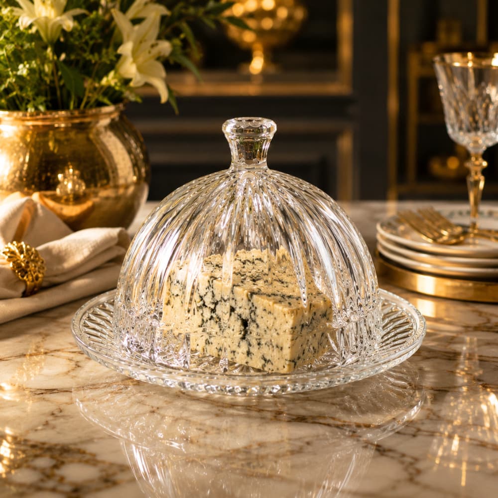 Queijeira de Vidro Cristal Renaissance – Ideal para Mesa Posta, Frios e Cozinha
