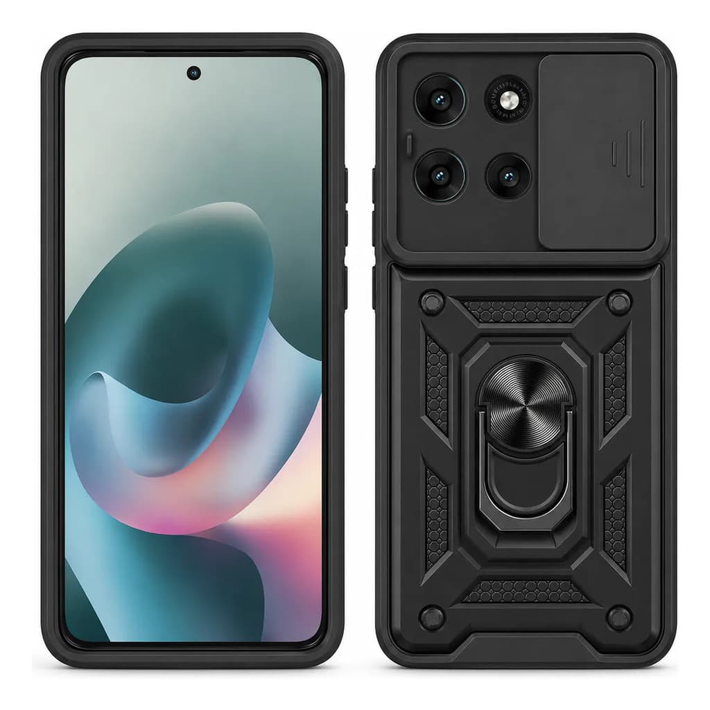 Capinha Armadura Blindada Com Suporte P/ Moto G67 / G77 5g