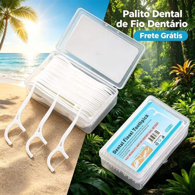 Fio Dental Com Haste Atacado Economia Higiene Bucal Palito Dentário Limpeza Diária Super Custo Benefício