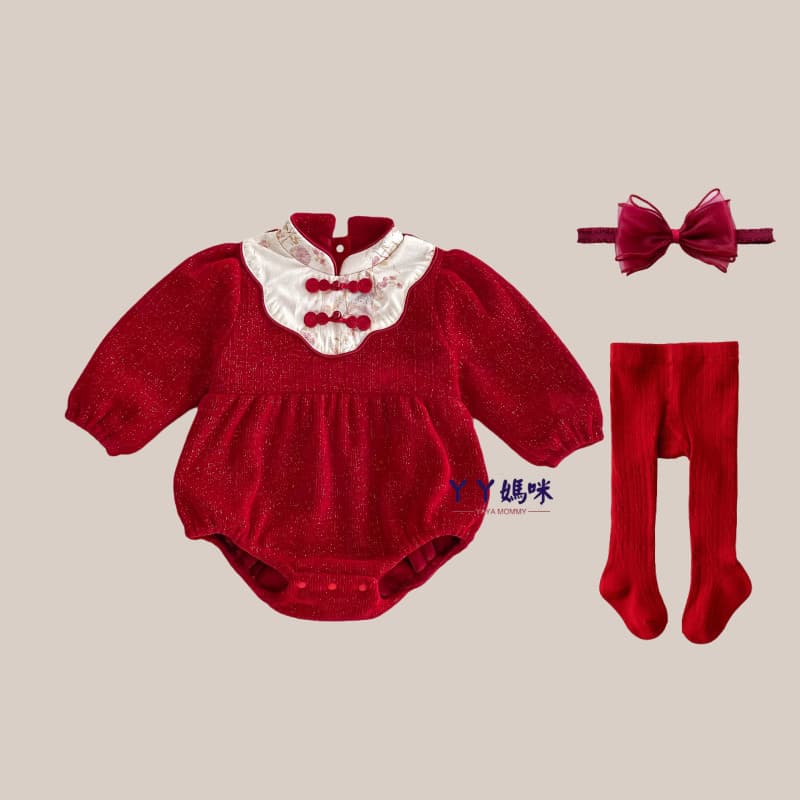 Cem dias bebê novo vestido chinês outono inverno forro de lã bebê cem dias banquete um ano de idade vermelho festivo ves