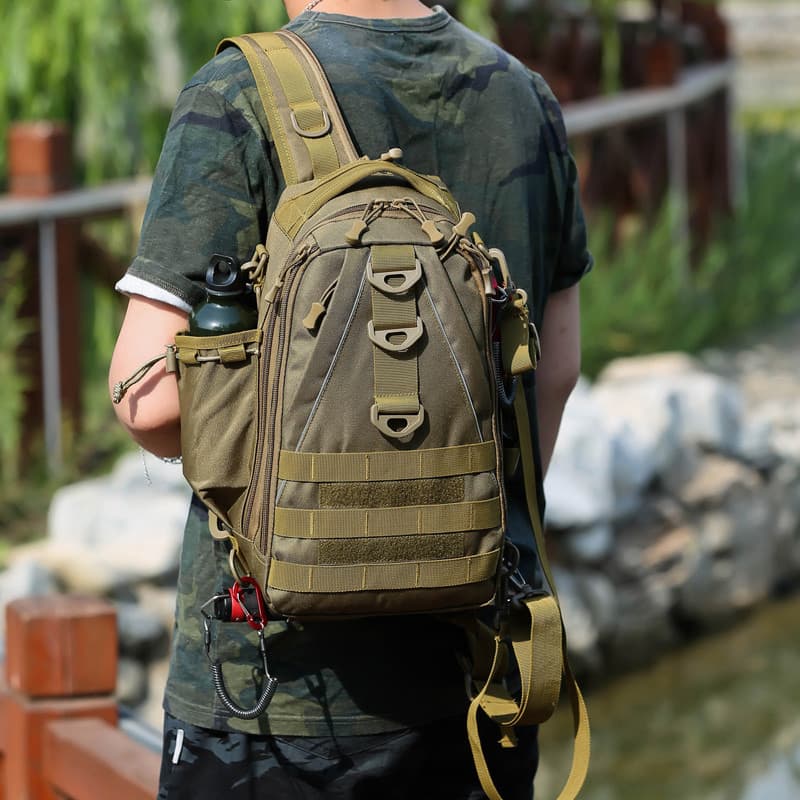 Mochila tática de grande capacidade masculina multifuncional isca ao ar livre montanhismo ciclismo saco camuflagem único