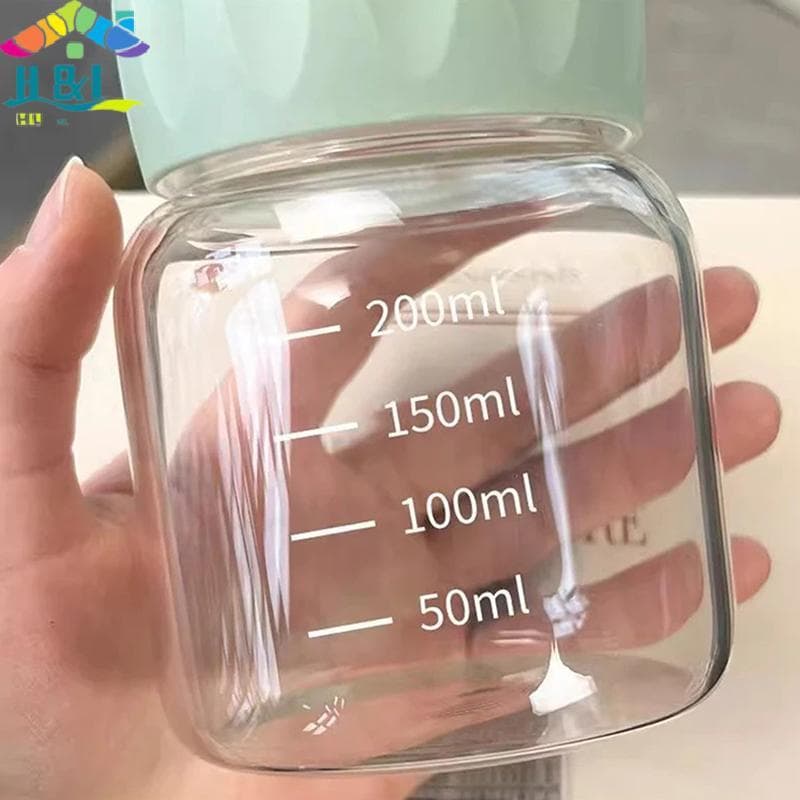 Copo De Água De Vidro Com Alto Teor De Borosilicato De 200ml Transparente Escala Mini Gordura Caneca De Suco Portátil Re