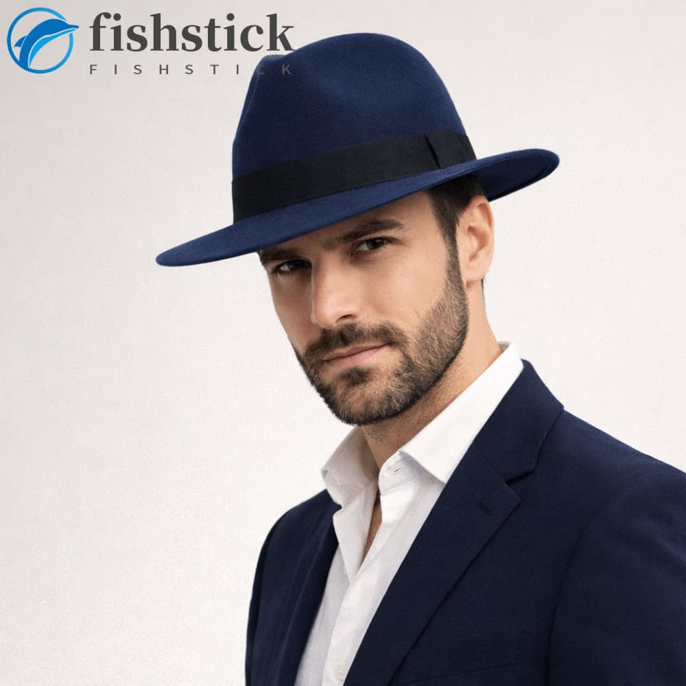Chapéu De Topo Plano De Lã FISHSTICKA , Feltro Masculino Clássico E Elegante Jazz Feminino De Cor Sólida Estilo Britânic