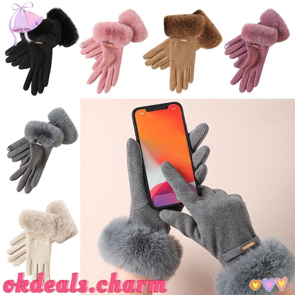 OKDEALS Luvas Quentes De Inverno , De Esqui À Prova De Vento De Pelúcia Tela Sensível Ao Toque Espessadas Frio Para Mant