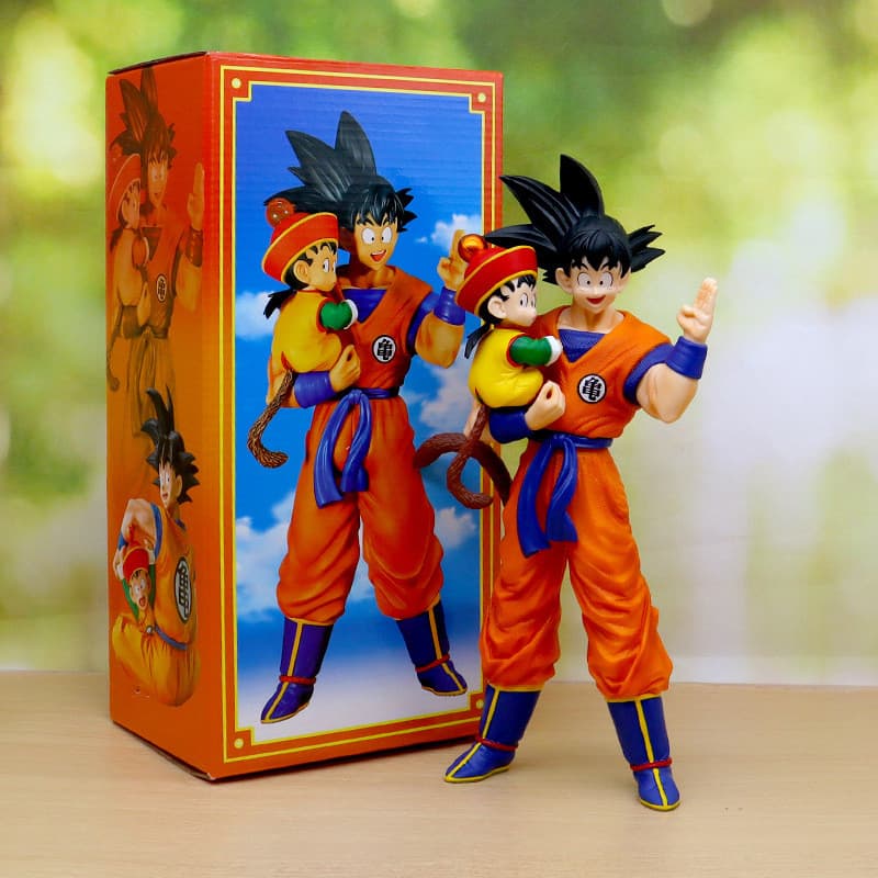 Figura de Ação Colecionável em PVC de 30cm da Série Z de Dragon Ball, Modelo de Personagem Son Goku Abraçando Gohan, Pai
