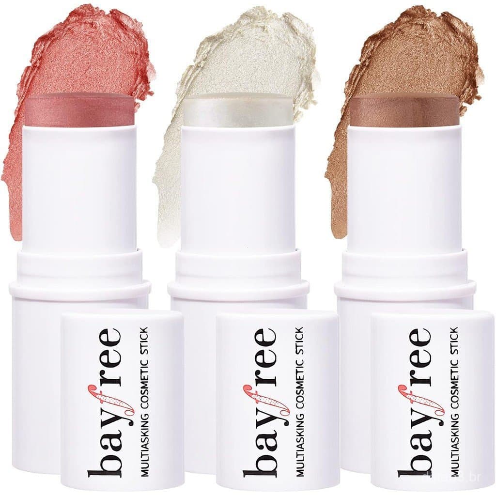 Conjunto de três peças de bastões de maquiagem multi-efeito KIMUSE, bastão de blush cremoso adequado para bochechas e lá