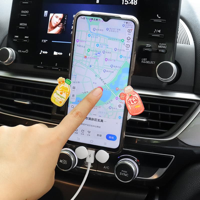 Suporte do telefone móvel do carro feminino dos desenhos animados 2022 novo estilo saída de ar do carro navegação suport