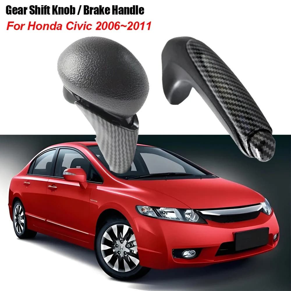Manopla De Mudança De Marcha Automática Com Aparência De Carbono E Alça De Freio Para Honda Civic 2006-2011 AT 54130-SNA