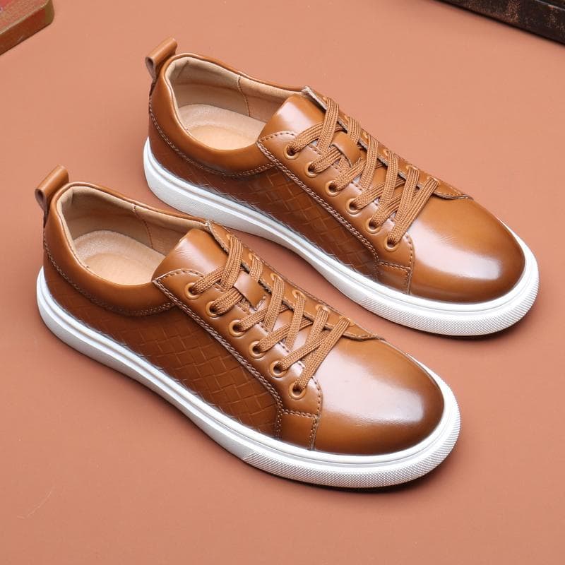 Moda novo estilo estilo britânico tênis casuais masculinos dedo do pé redondo sola plana versão coreana All-Match juvent