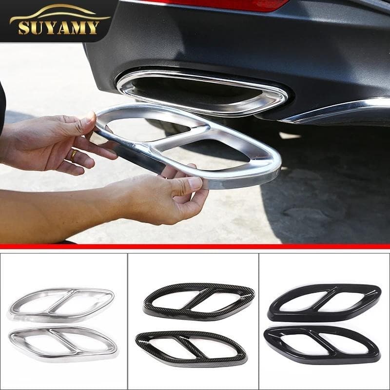 Para Mercedes Benz Abce GLA GLC GLE GLS CLS Classe Aço Inoxidável Prata Tubo De Escape Do Carro Capa 1 Conjunto Automóve