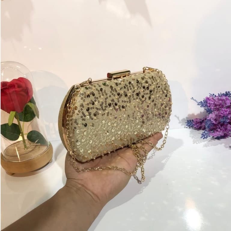 Bolsa Clutch Festa Texturizada com Brilho e Alça Transversal para Jantares e Eventos yc-126