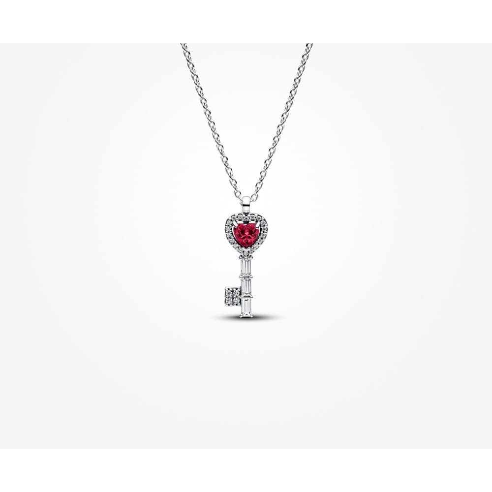 (Novo) Colar Com Chave De Coração Vermelho Elevado