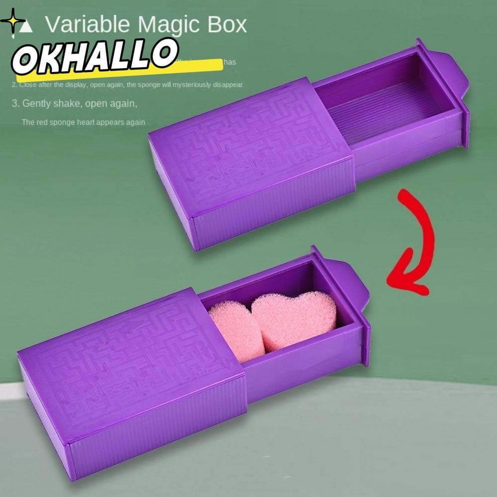 OKHALLO Caixa Mágica , Truque Performance Magic Show Desaparecendo , Mistério Magia Roxa Kits Mágicos Engraçados