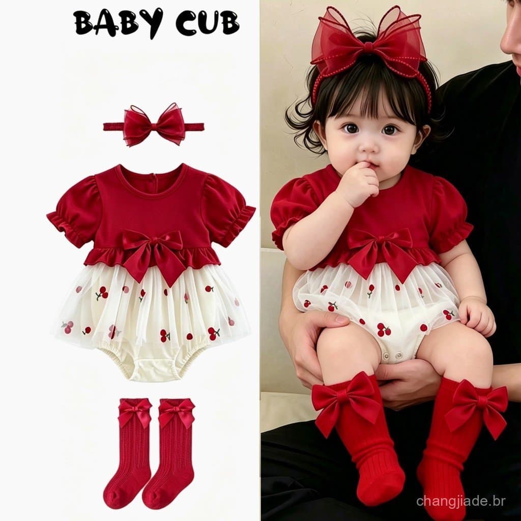 Roupas novas para bebês, macacão de verão para meninas, macacão de princesa para bebês de um mês e 100 dias, macacão ver