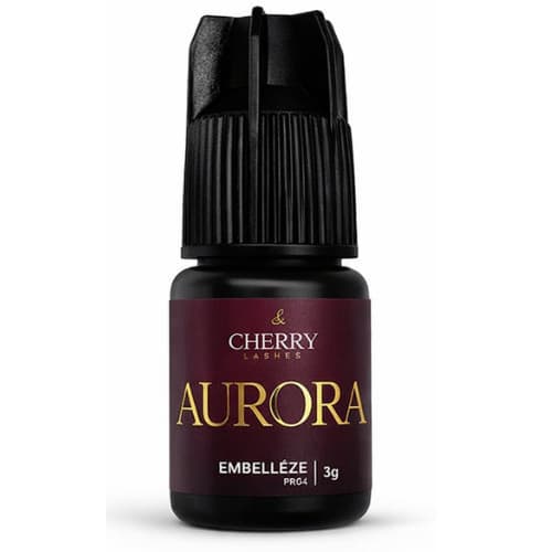 Cola Adesivo Aurora Cherry Lash E Embelleze 3g Para Extensão De Cílios Alongamento Retenção Volume