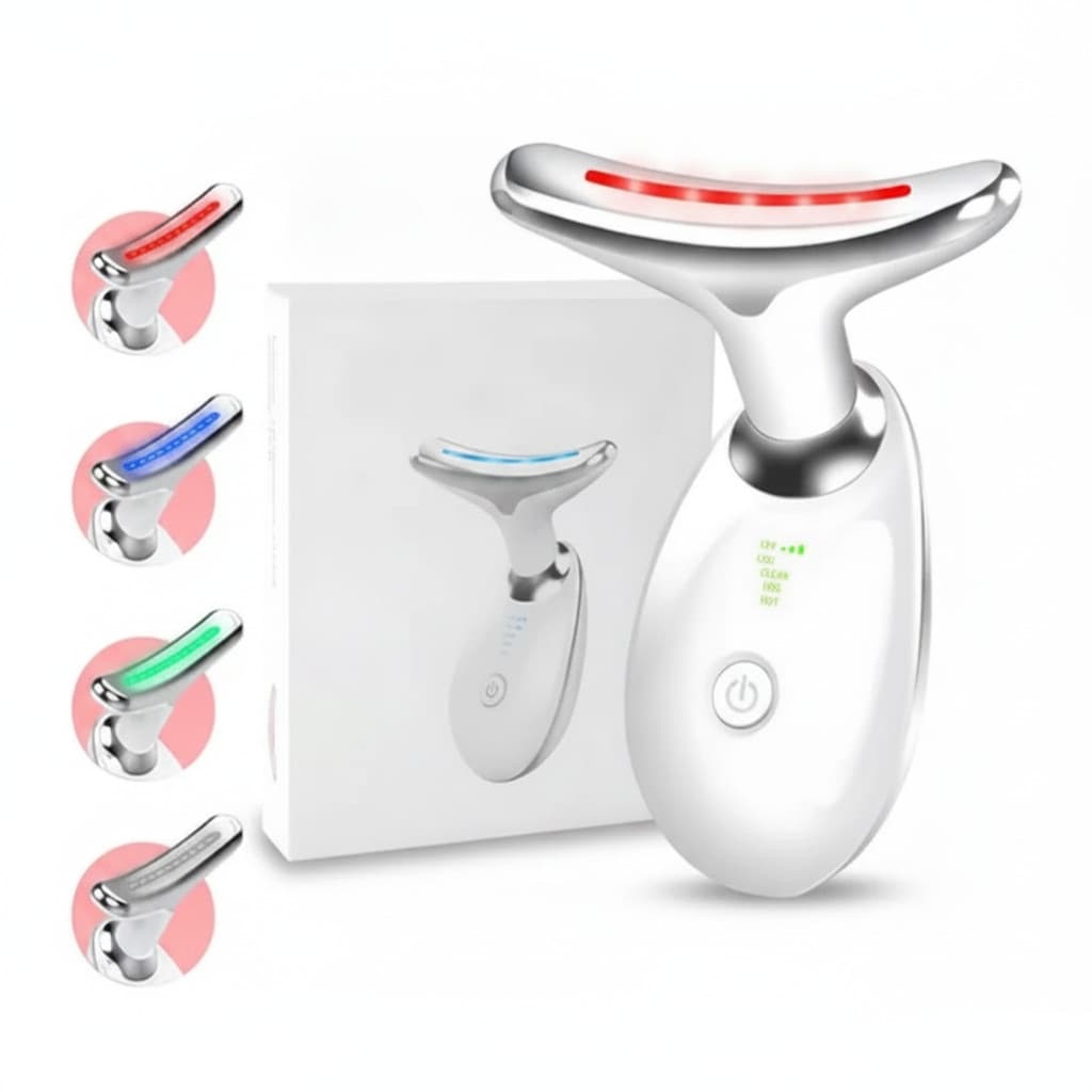 Massageador Facial Rejuvenescedor Luz LED Microcorrente EMS Aparelho Bivolt Anti-Idade Tratamento