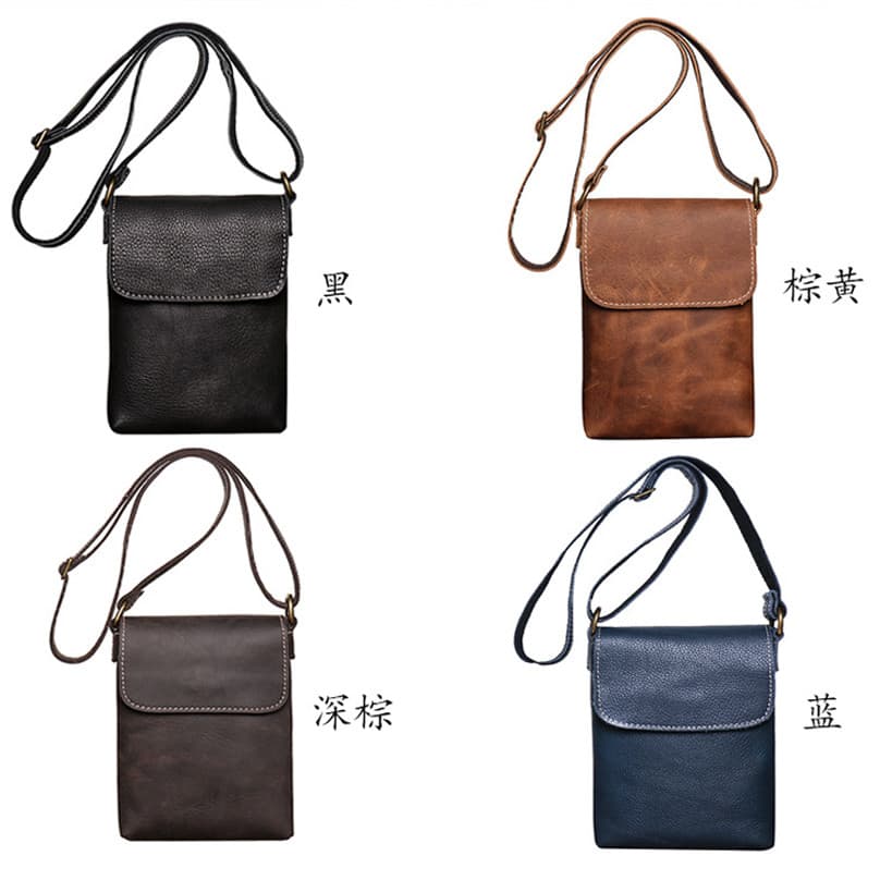 Exportação de comércio exterior moda simples bolsa para celular senhoras cavalo louco couro Cross-body pequena mochila n