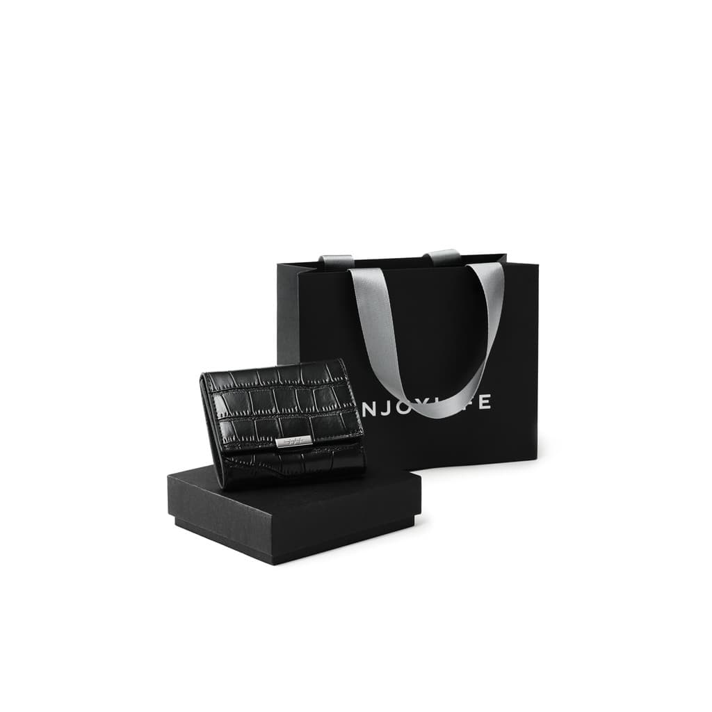 INJOYLIFE Crocodilo Padrão Carteira Curta de Couro Moda Pequena Carteira Porta Cartão Bolsa de Moedas Presente para Namo