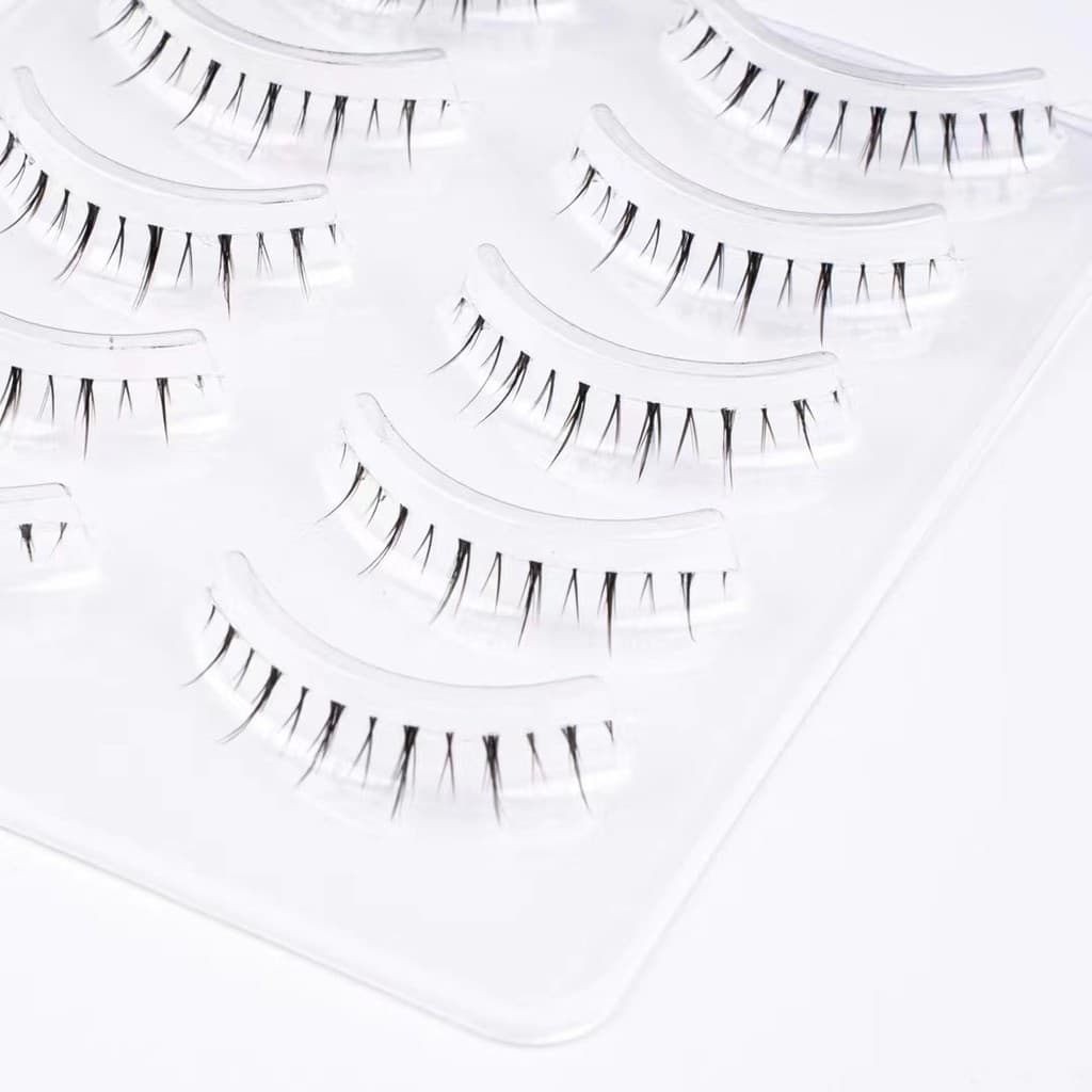 Conheça lindos cílios inferiores Terrier transparentes Y12 macio estilo Natural segmentado pequeno diabo cílios uso inte