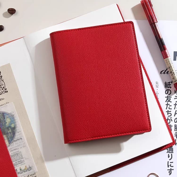 Manual de página fixa de superfície de couro requintado hobo capa livro roupas a5a6 manual multifuncional grade bloco de