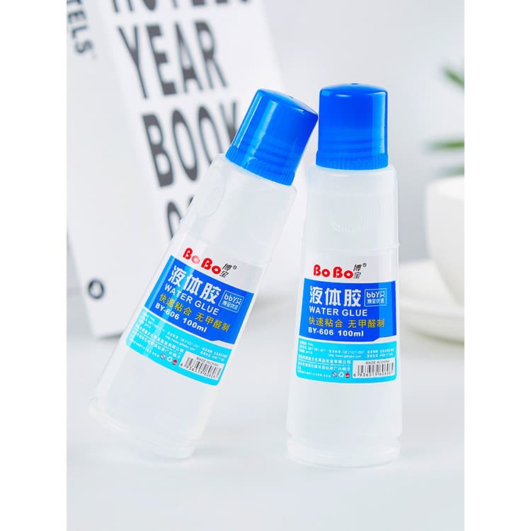 Genuíno bobo BY-606 cola 100ml cola líquida bobo papelaria cola esponja cabeça estudantes de escritório 3 peças