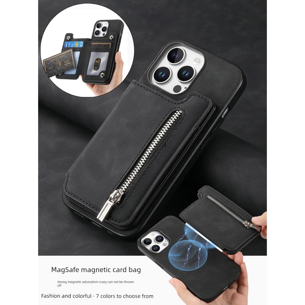 carteira magsafe Adequado para iphone16e capa de telefone com suporte para cartão 15plus Slot para cartão 14 Apple 13 su