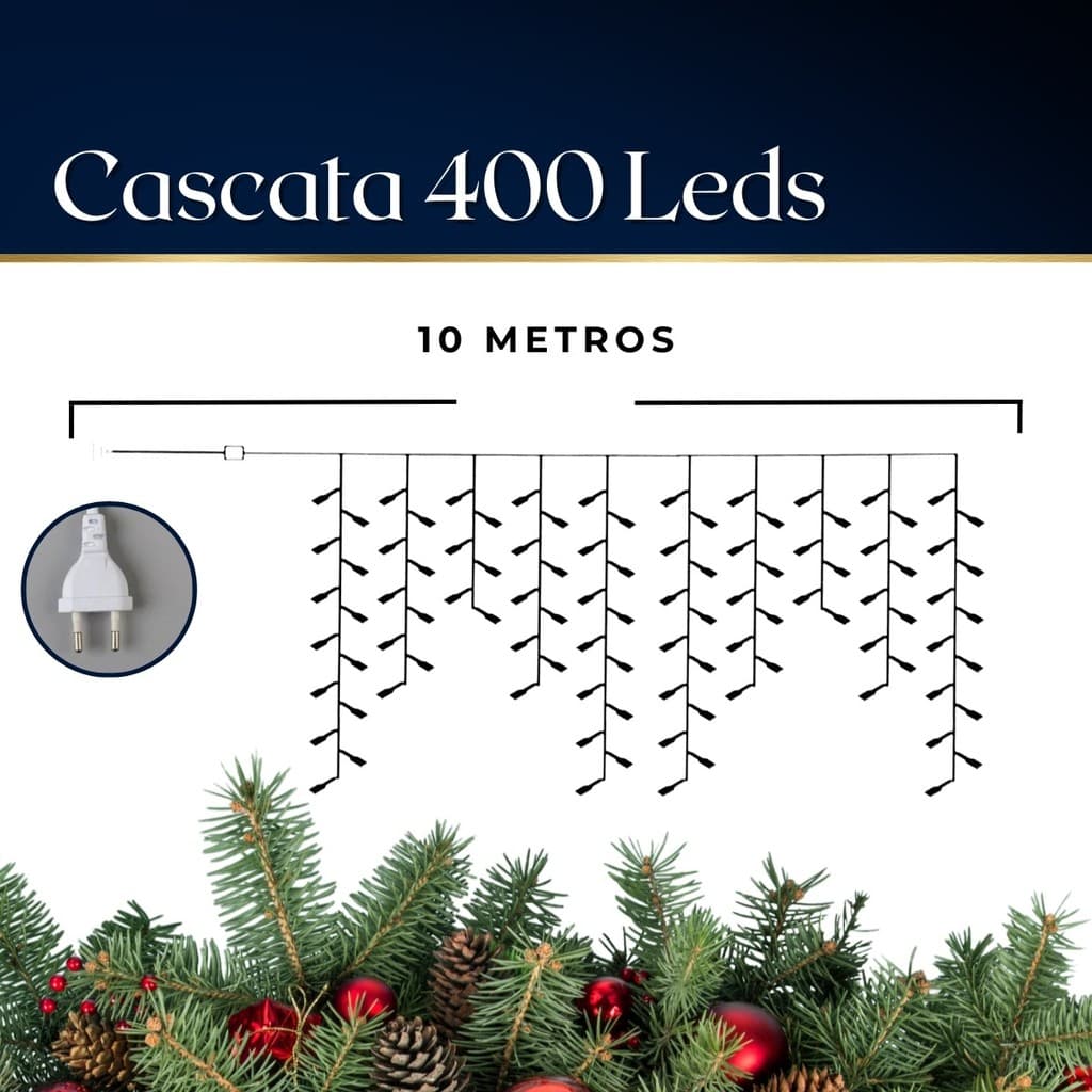 Cascata 200 Led 5m  8 FUNCAO OU FIXO 110V OU 220V
