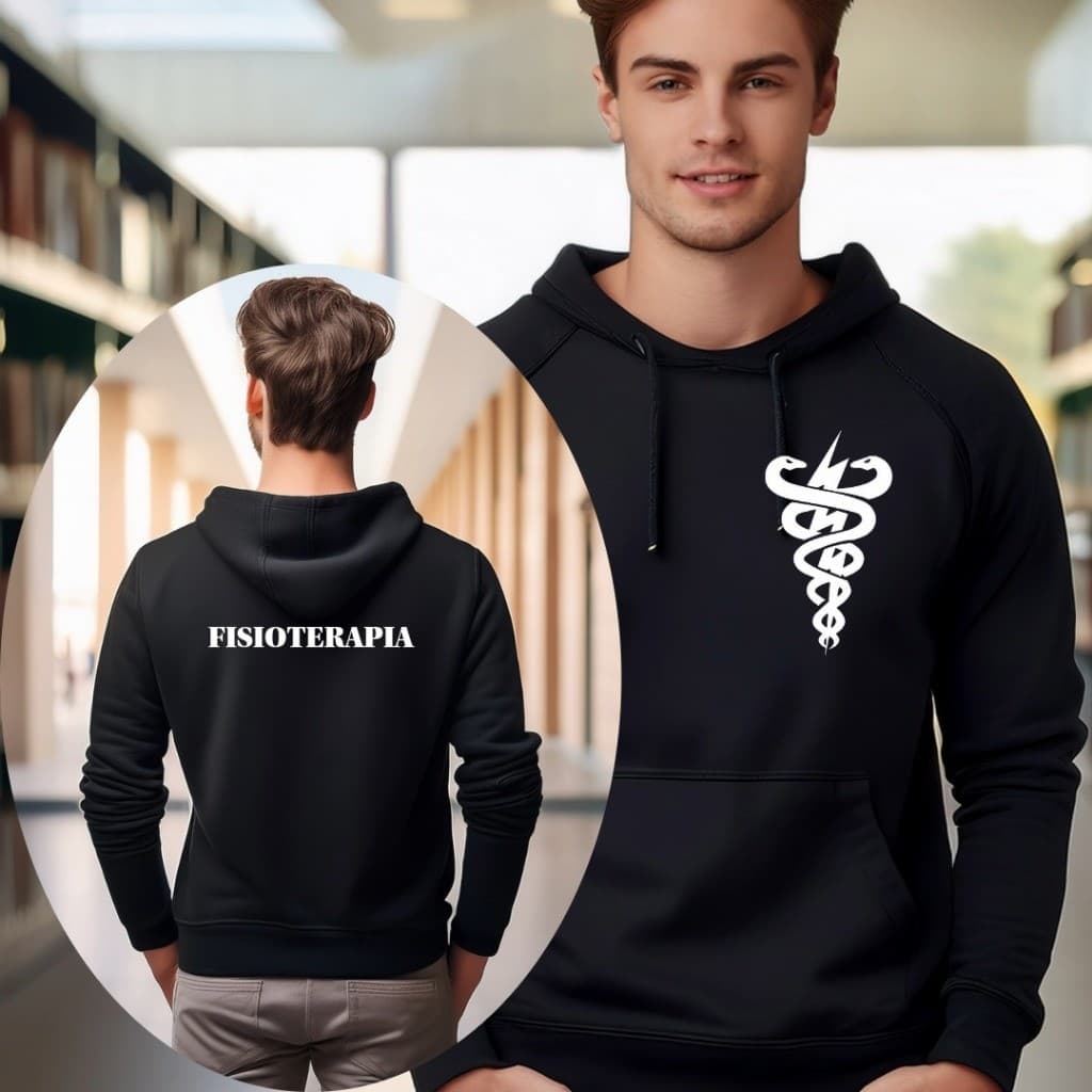 Blusa de Frio Canguru Moletom  Inverno  Frente e Verso Curso de  Fisioterapia Fisio  Faculdade Profissão