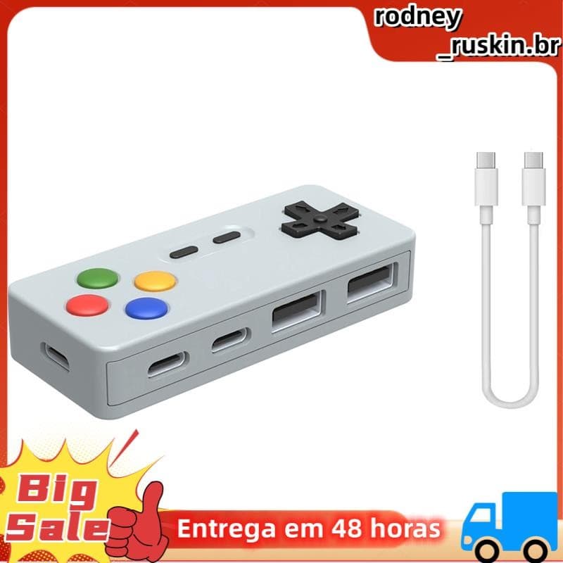 Adaptador De Interface USB Tipo C 4 Em 1 , HUB De Modelagem De Gamepad Para Controlador De Jogo , Computador Laptop , PC