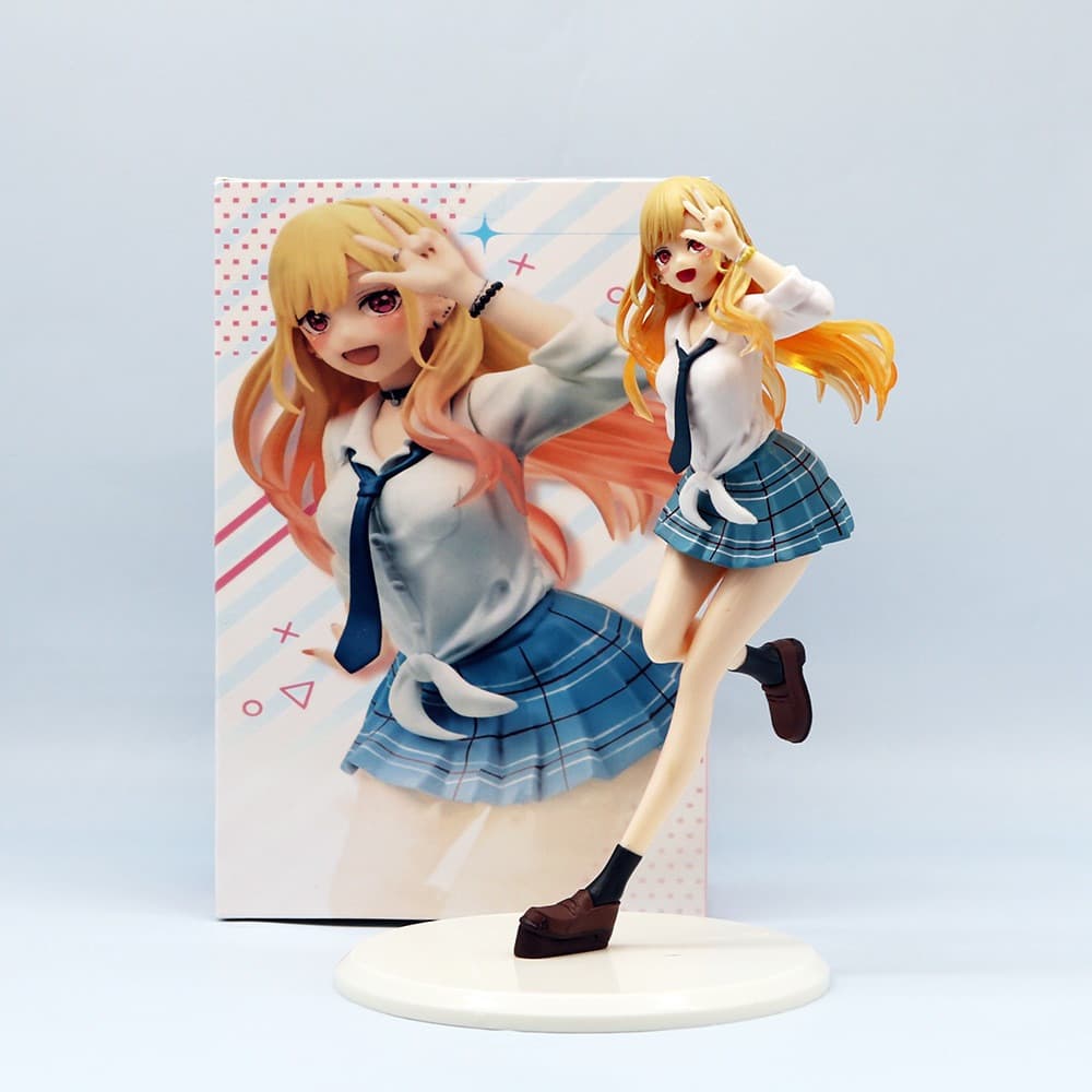 Anime de 18.5 cm <My Qingzhuang Love > Modelo de personagem Kitagawa Marin Uniforme escolar Figura de ação em PVC 2D ade