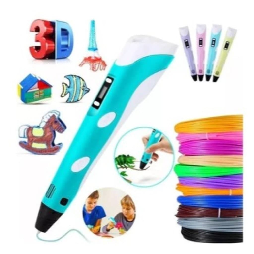 Caneta 3D Impressora Manual Infantil e Adulto Com Filamentos DIY Filamento Plástico Seguro. LOJA 10