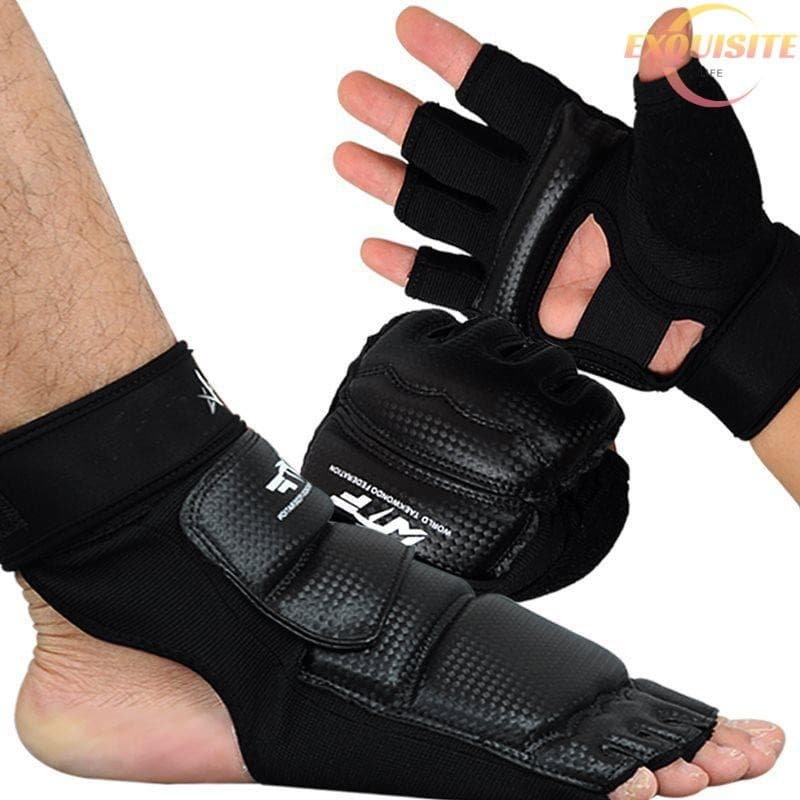 [EL] 1 Par De Luvas De Karatê , Taekwondo Marcial , Couro Para Pés , Equipamento Protetor De Meio Dedo , Boxe , Mão , Pé