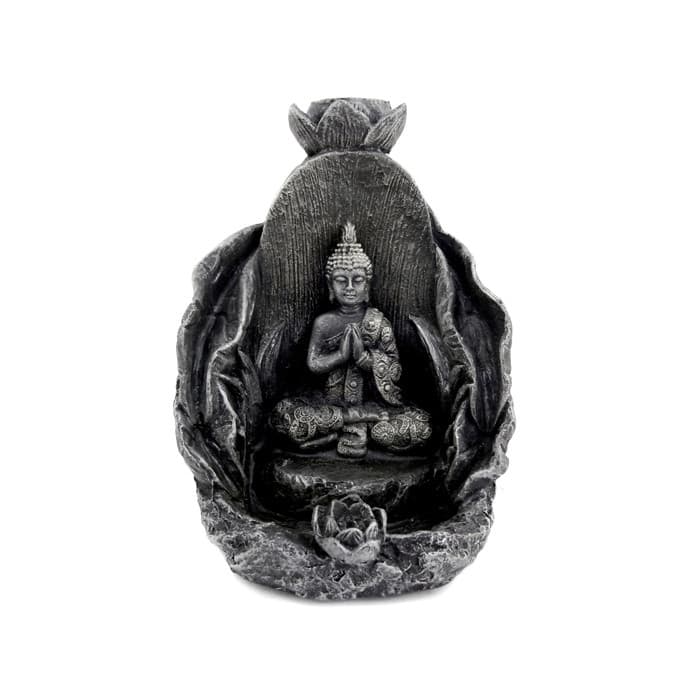 Incensário Cascata e Palito Buda Meditação na Flor de Lotus + 5 Incensos