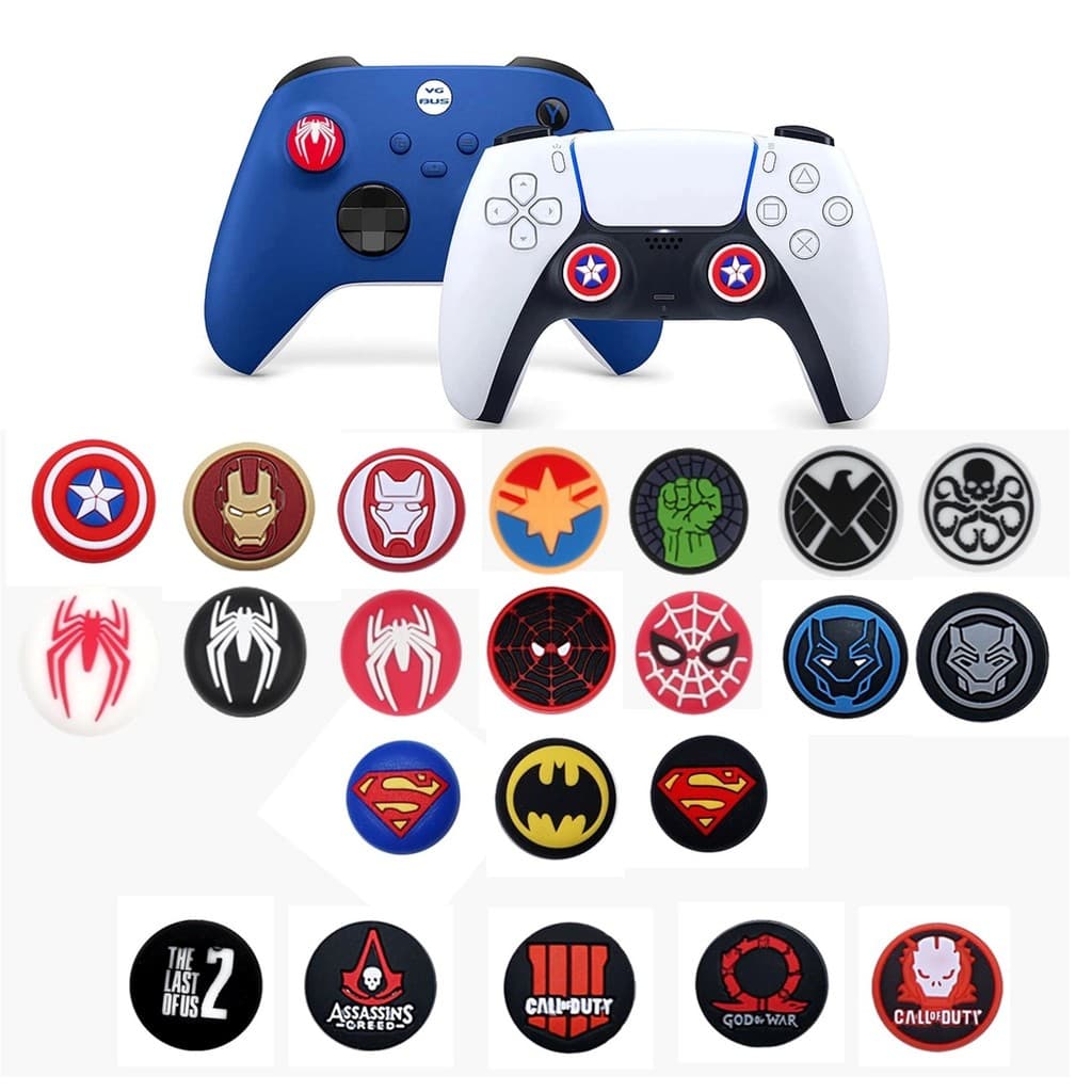 Kit 2 Grips Analógico Heroes Para Controle Ps3, Ps4, Ps5, Xbox ,Nintendo Switch Pro, Wii, Gamesir